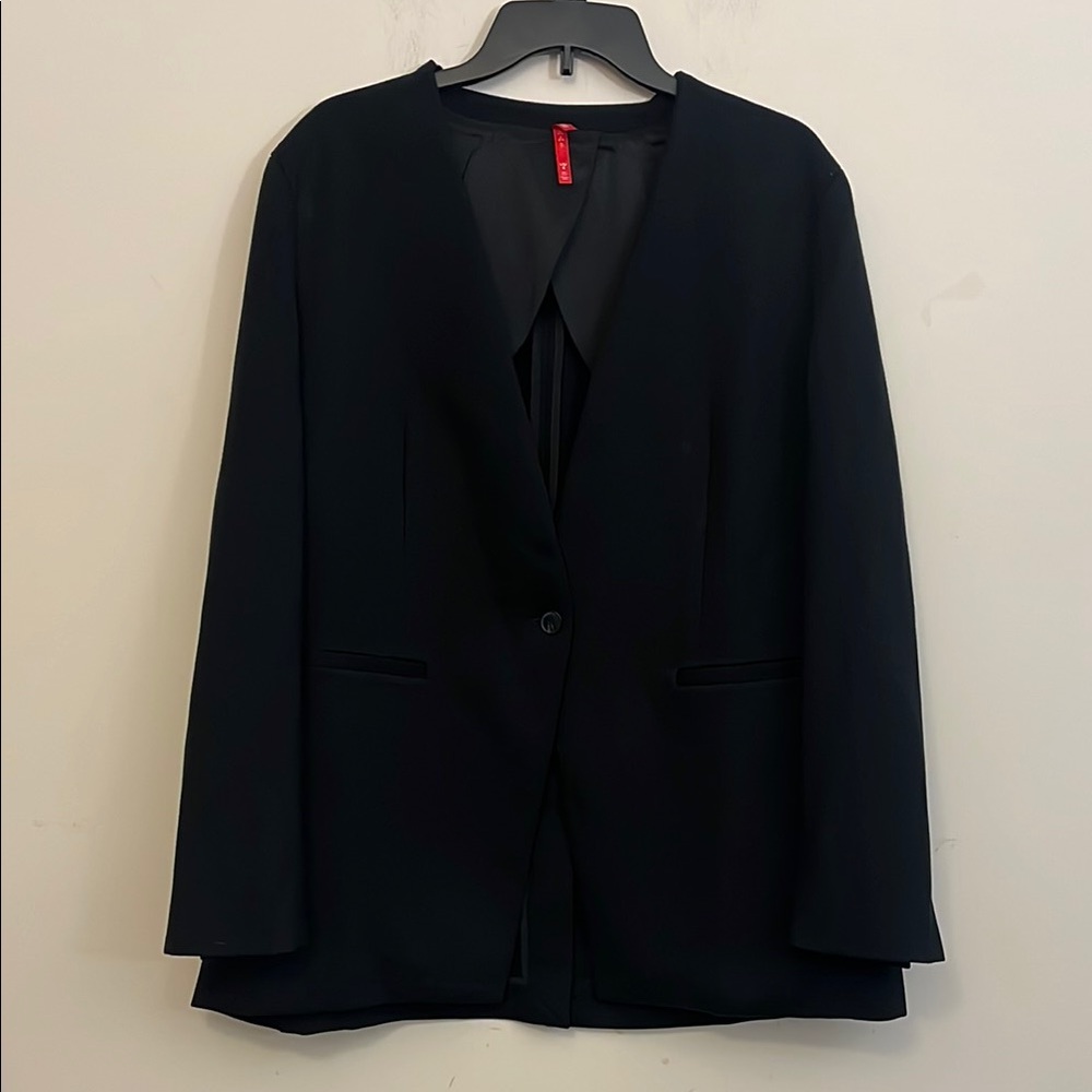 Spanx One Button Black Blazer Size Large